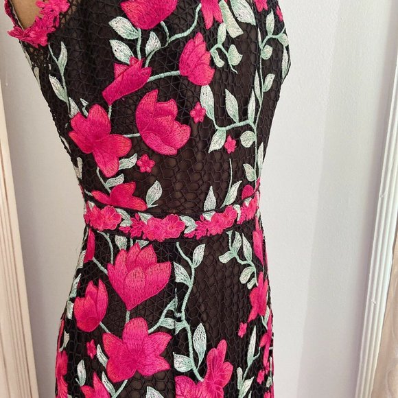 🆕 Marchesa Notte Embroidered Floral Lace Dress - Picture 7 of 10